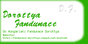 dorottya fandunace business card